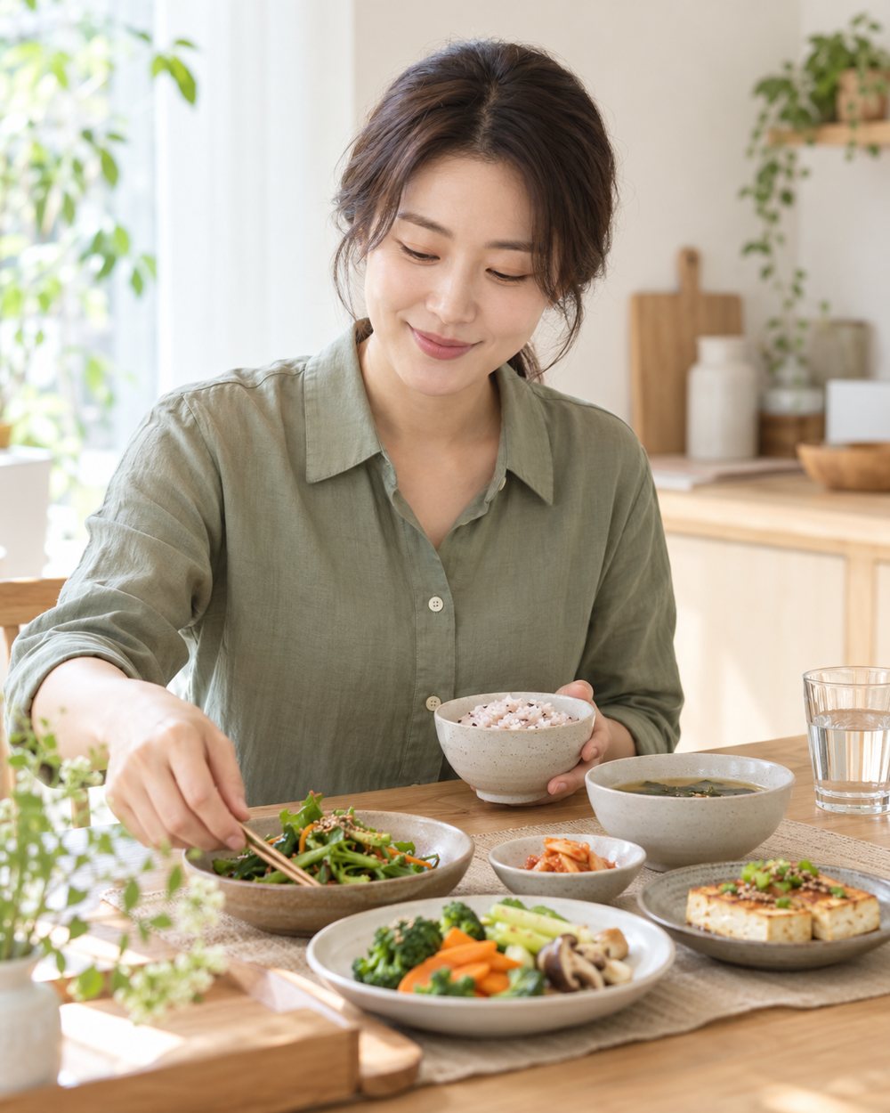 식사 · 수면 · 움직임을 표현한 연출 이미지